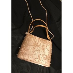 '90s La Regale champagne beaded & sequined handbag